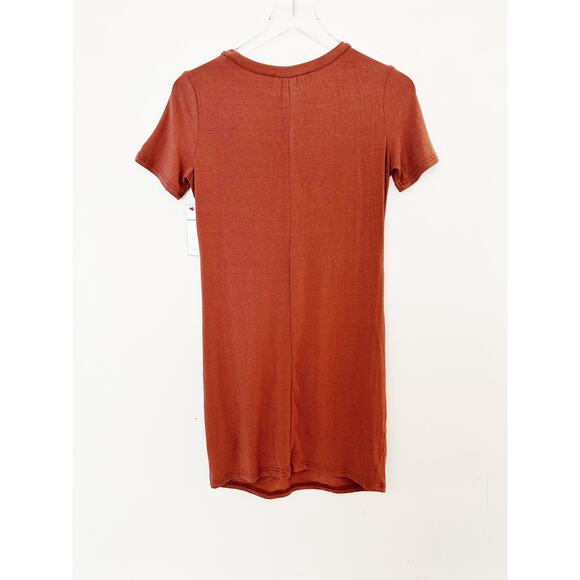 NWT She and Sky Orange Knot Front T-Shirt Dress Size Small - Picture 2 of 5